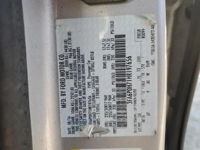 2017 FORD FUSION SE  