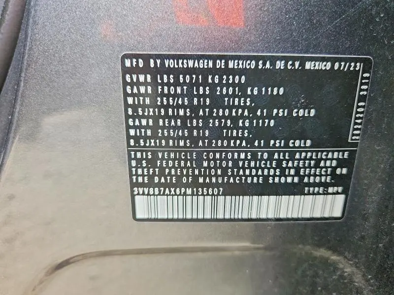 2023 VOLKSWAGEN TIGUAN SE R-LINE BLACK  