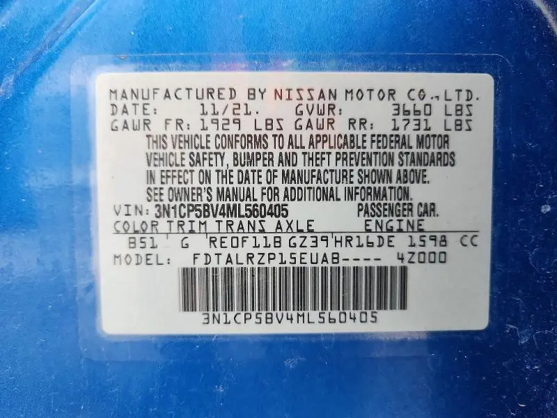 2021 NISSAN KICKS S  