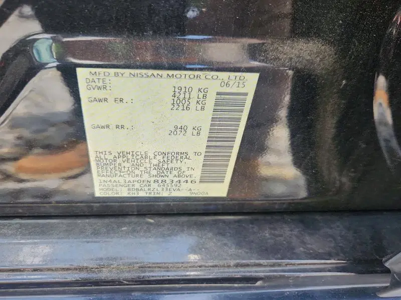2015 NISSAN ALTIMA 2.5 SL  