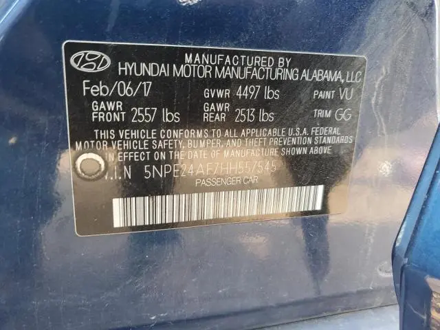 2017 HYUNDAI SONATA SE