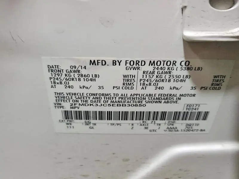2014 FORD EDGE SEL  