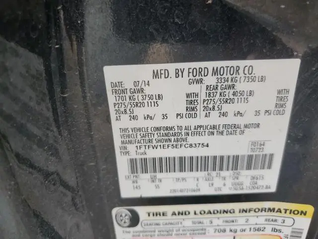 2014 FORD F150 SUPERCREW  