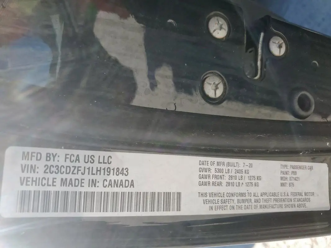 2020 DODGE CHALLENGER R/T SCAT PACK  