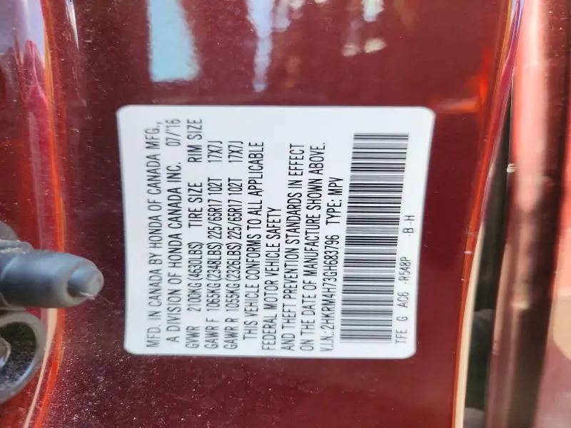 2016 HONDA CR-V EXL  