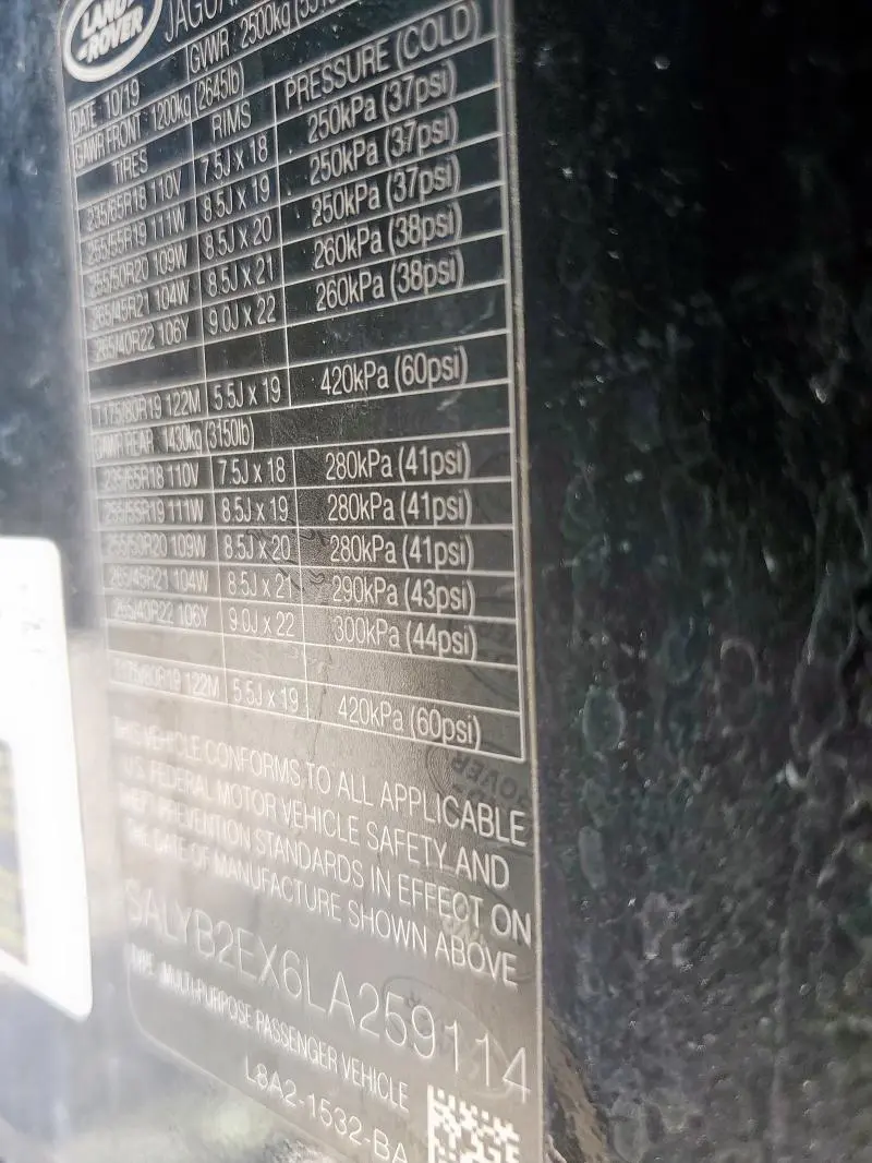 2020 LAND ROVER RANGE ROVER VELAR S  