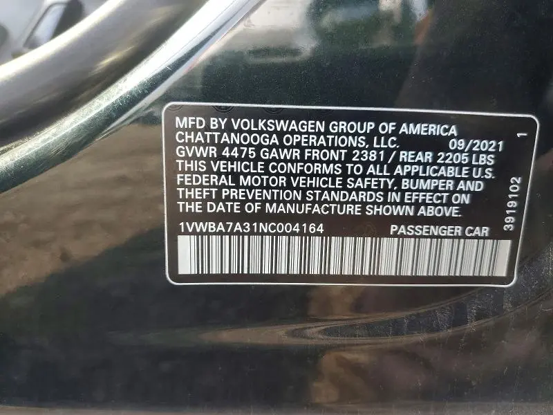 2022 VOLKSWAGEN PASSAT LIMITED EDITION  