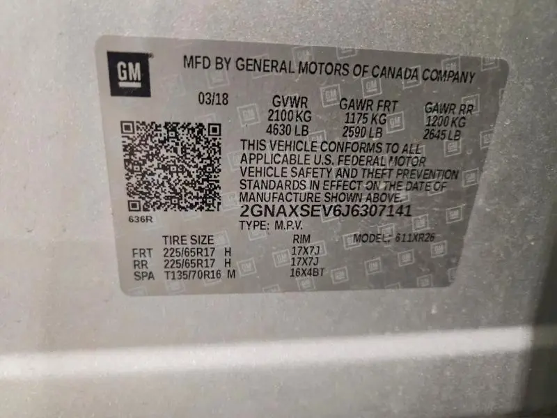 2018 CHEVROLET EQUINOX LT  