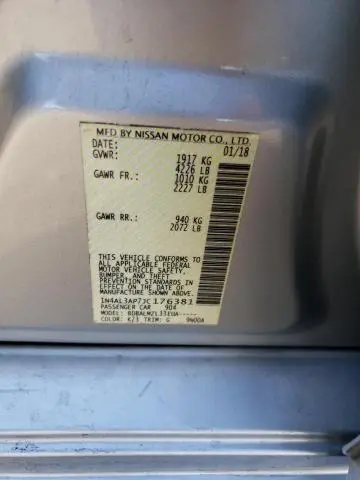 2018 NISSAN ALTIMA 2.5  