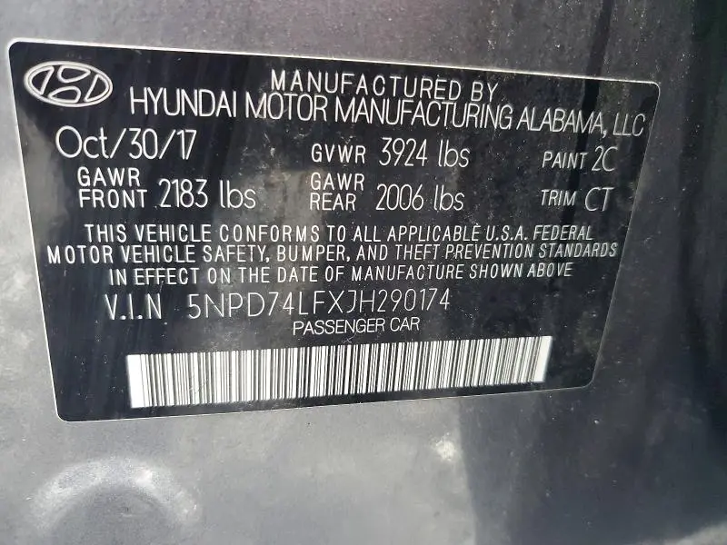2018 HYUNDAI ELANTRA SE  
