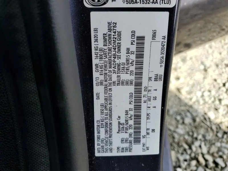 2013 FORD FIESTA SE  