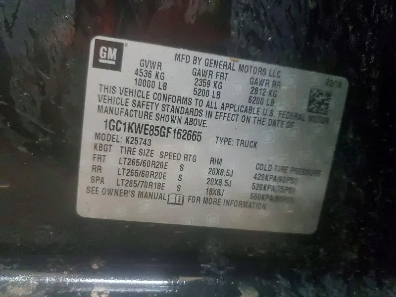 2016 CHEVROLET SILVERADO K2500 HEAVY DUTY LTZ  
