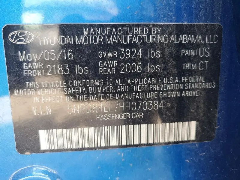 2017 HYUNDAI ELANTRA LIMITED  