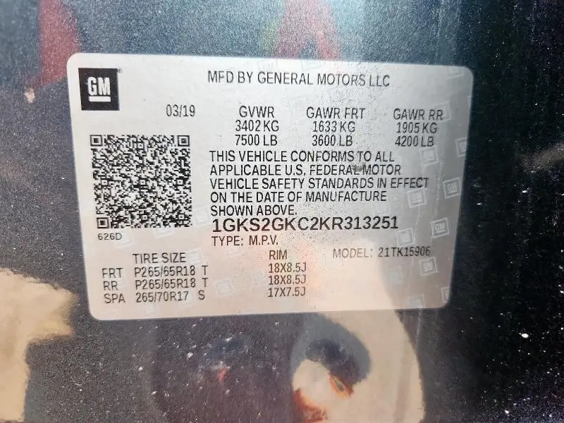 2019 GMC YUKON XL K1500 SLT  