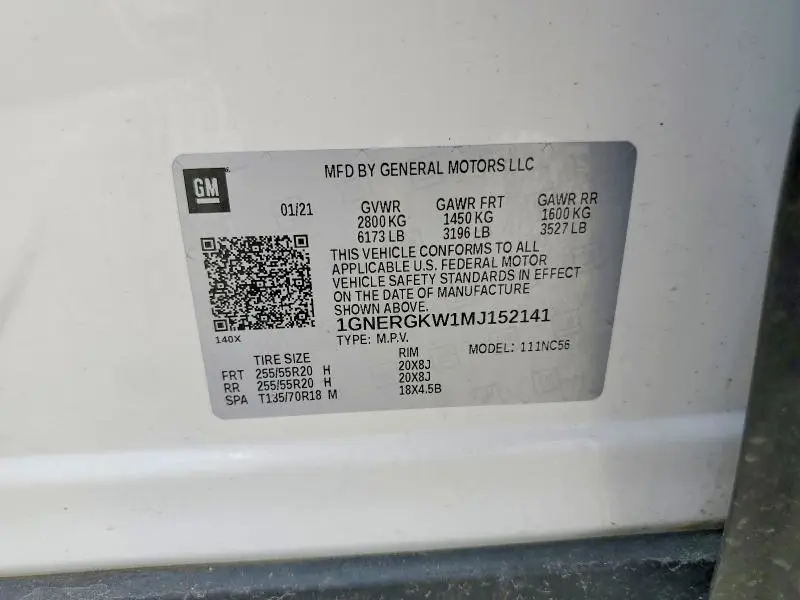 2021 CHEVROLET TRAVERSE LT  