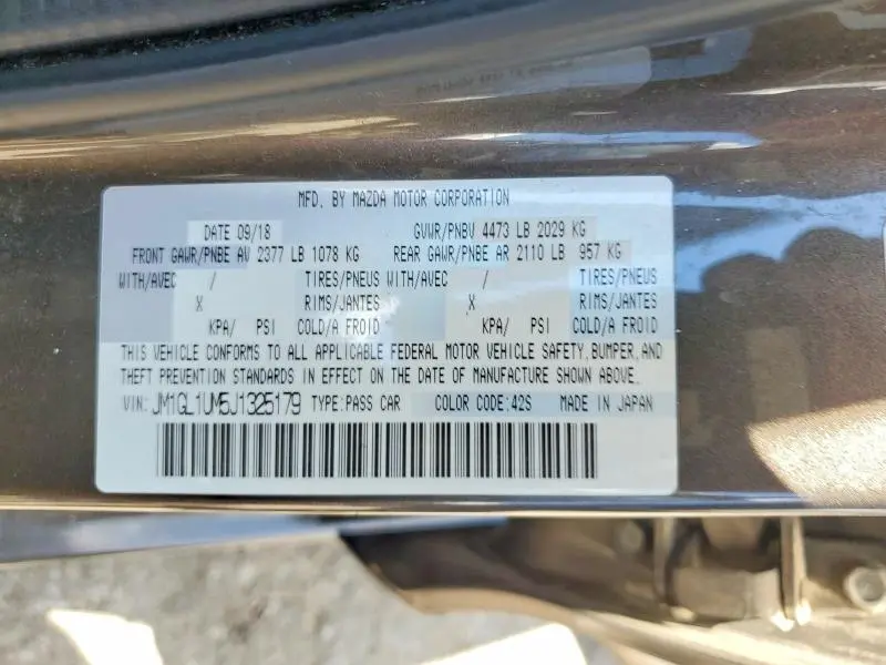 2018 MAZDA 6 SPORT  