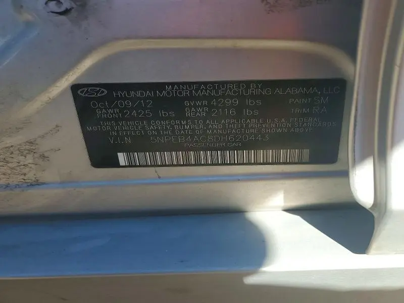 2013 HYUNDAI SONATA GLS  