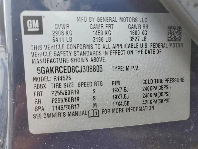 2012 BUICK ENCLAVE   