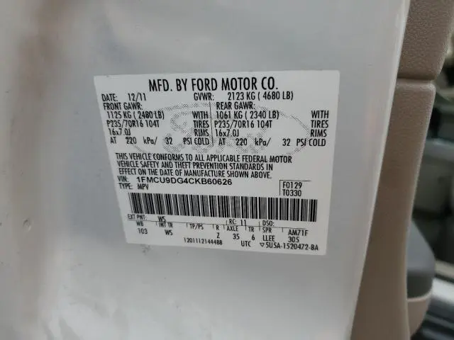 2012 FORD ESCAPE XLT  