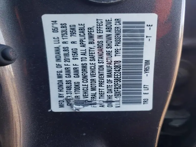 2014 HONDA CIVIC LX  