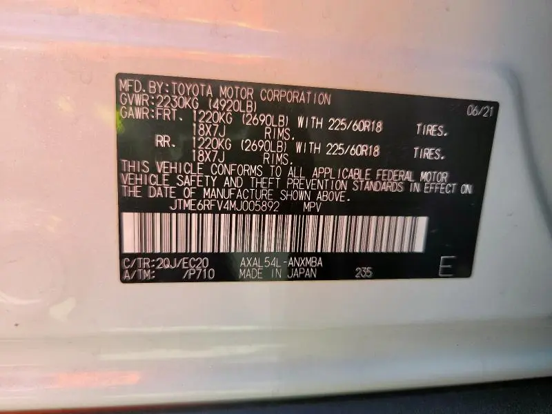 2021 TOYOTA RAV4 XSE  