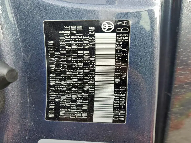 2018 TOYOTA COROLLA L  