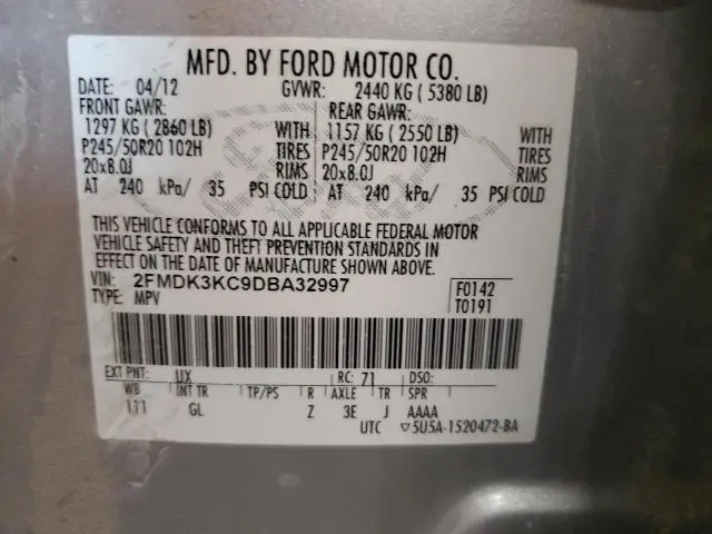 2013 FORD EDGE LIMITED  