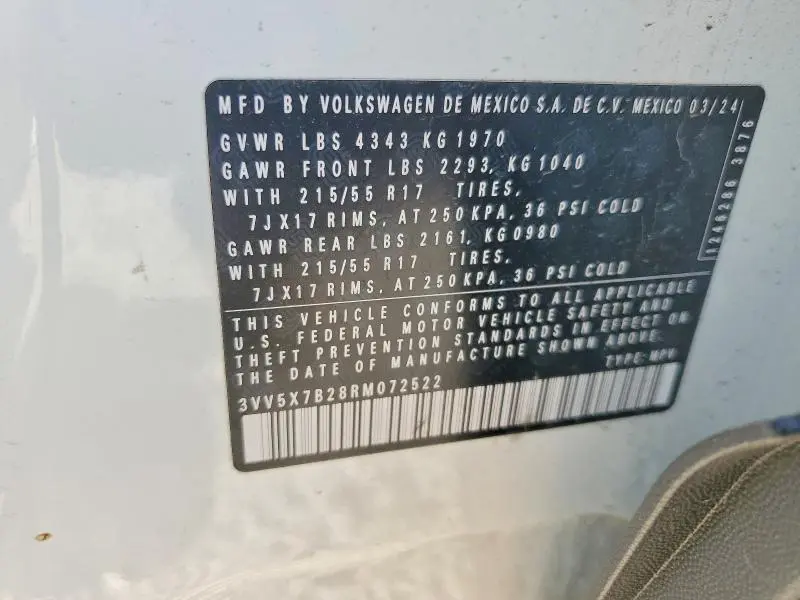 2024 VOLKSWAGEN TAOS S  