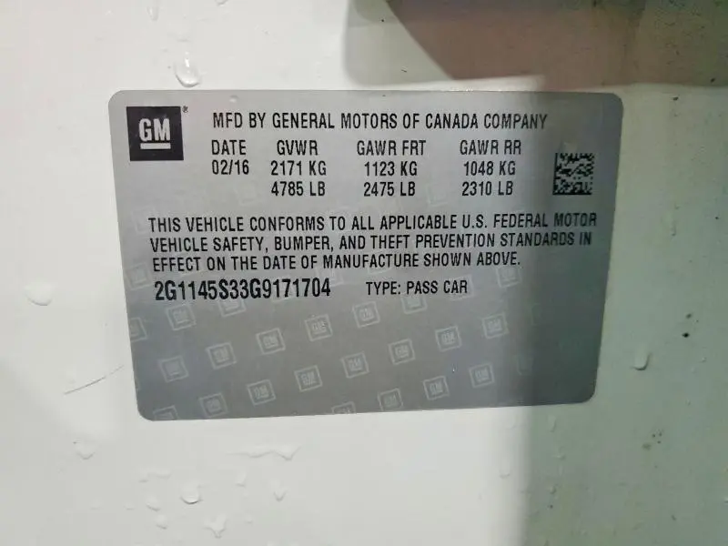 2016 CHEVROLET IMPALA LTZ  