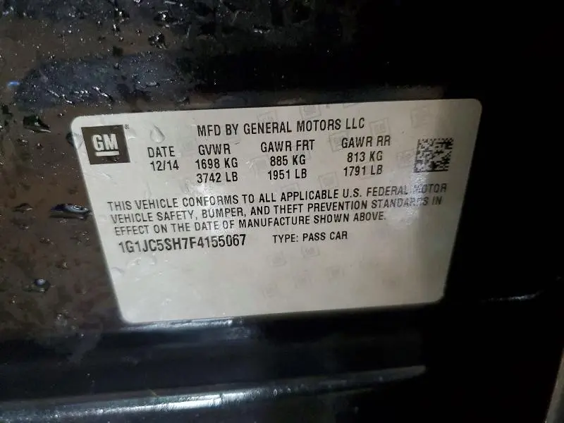 2015 CHEVROLET SONIC LT  