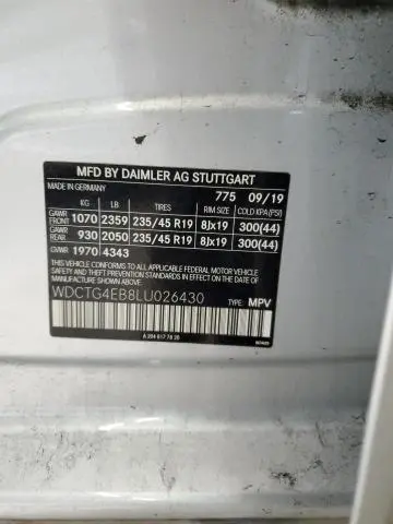 2020 MERCEDES-BENZ GLA 250  