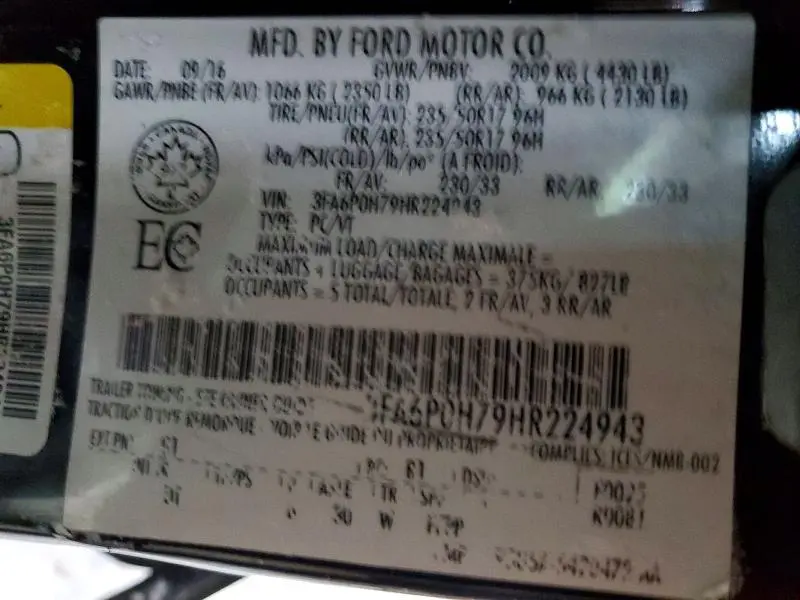 2017 FORD FUSION SE  