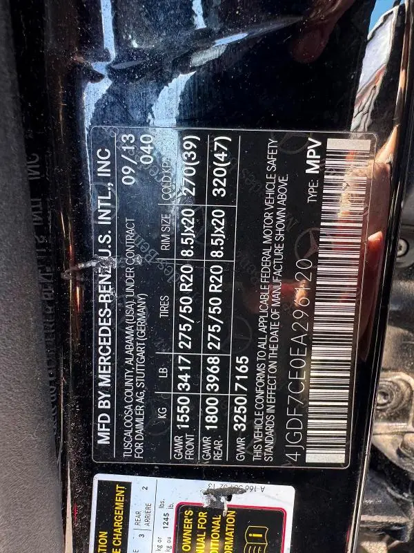 2014 MERCEDES-BENZ GL 450 4MATIC  