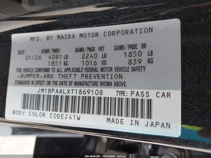 2026 MAZDA MAZDA3 2.5 S