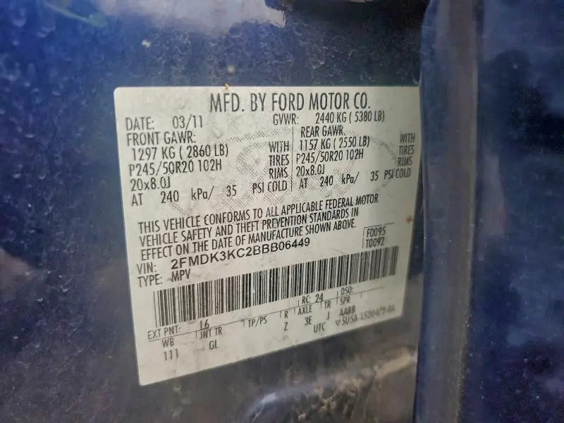 2011 FORD EDGE LIMITED  