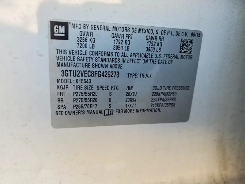 2015 GMC SIERRA K1500 SLT  