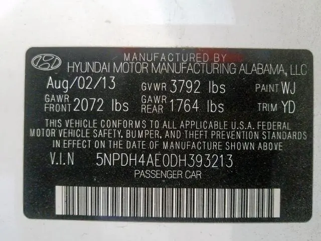 2013 HYUNDAI ELANTRA GLS