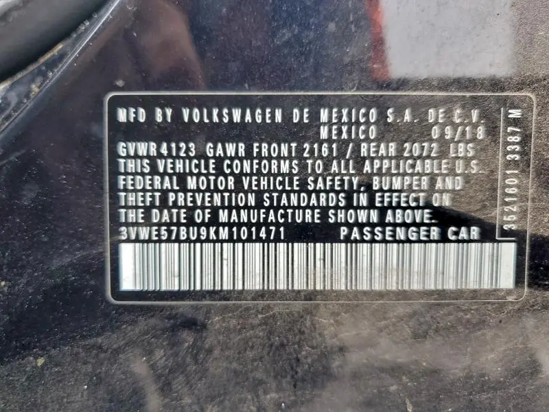 2019 VOLKSWAGEN JETTA SEL  