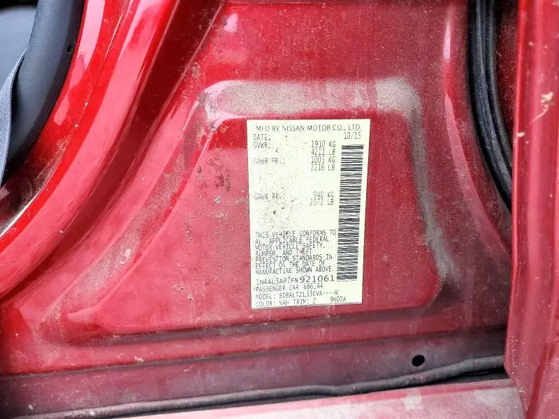 2015 NISSAN ALTIMA 2.5  