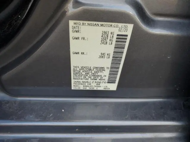 2020 NISSAN ALTIMA S  