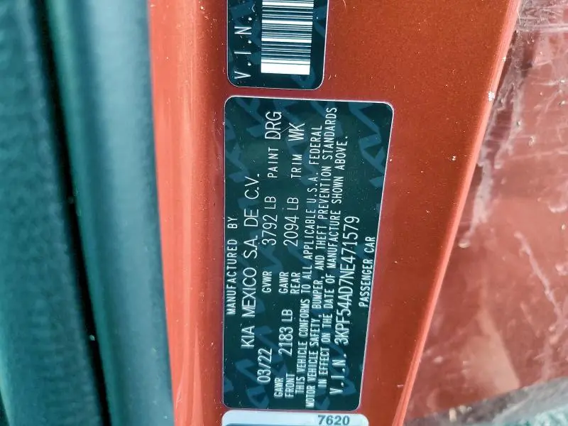 2022 KIA FORTE GT LINE  