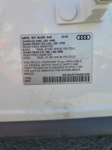 2025 AUDI Q5 SPORTBACK PRM PLS 45  