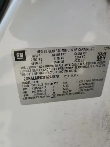 2015 GMC TERRAIN SLE  