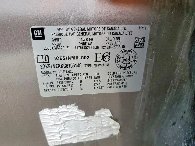 2012 GMC TERRAIN SLT  