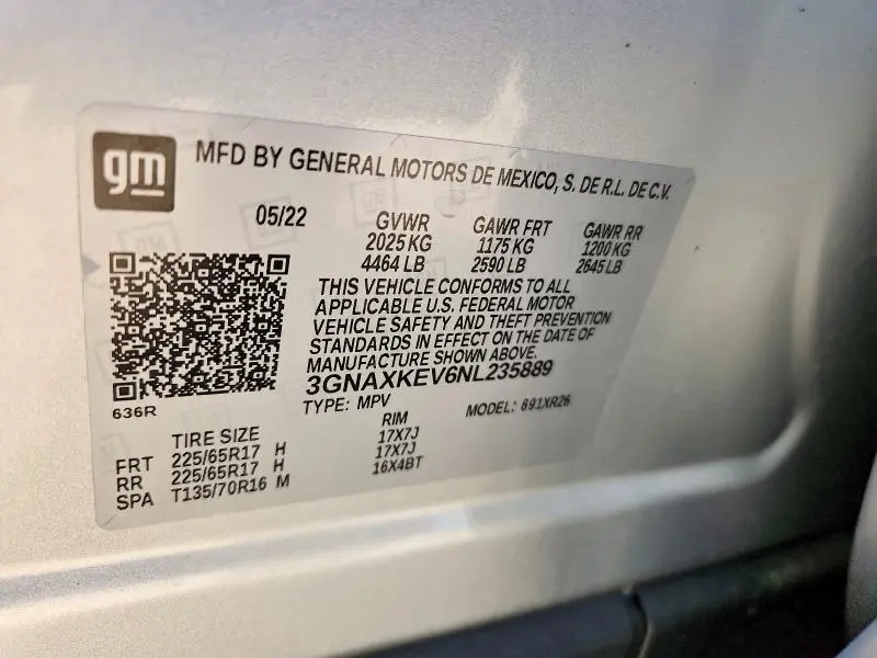 2022 CHEVROLET EQUINOX LT  