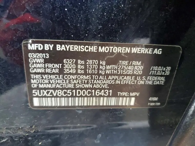 2013 BMW X5 XDRIVE50I  