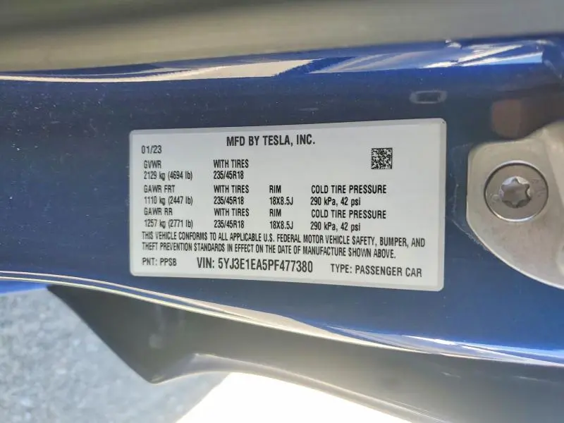 2023 TESLA MODEL 3   