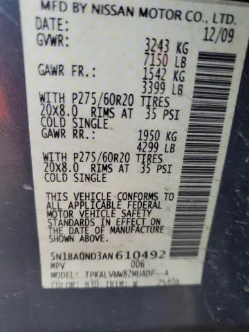 2010 NISSAN ARMADA SE  