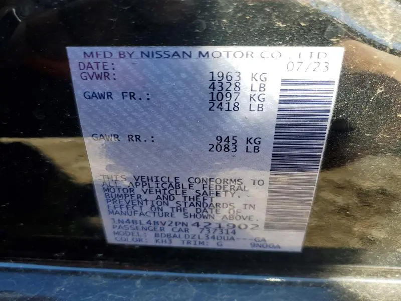 2023 NISSAN ALTIMA S  
