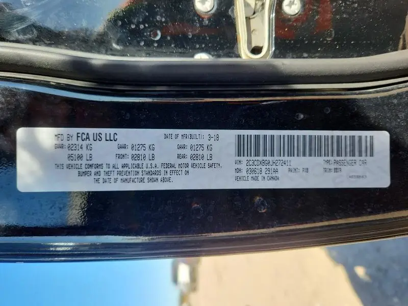 2018 DODGE CHARGER SXT  